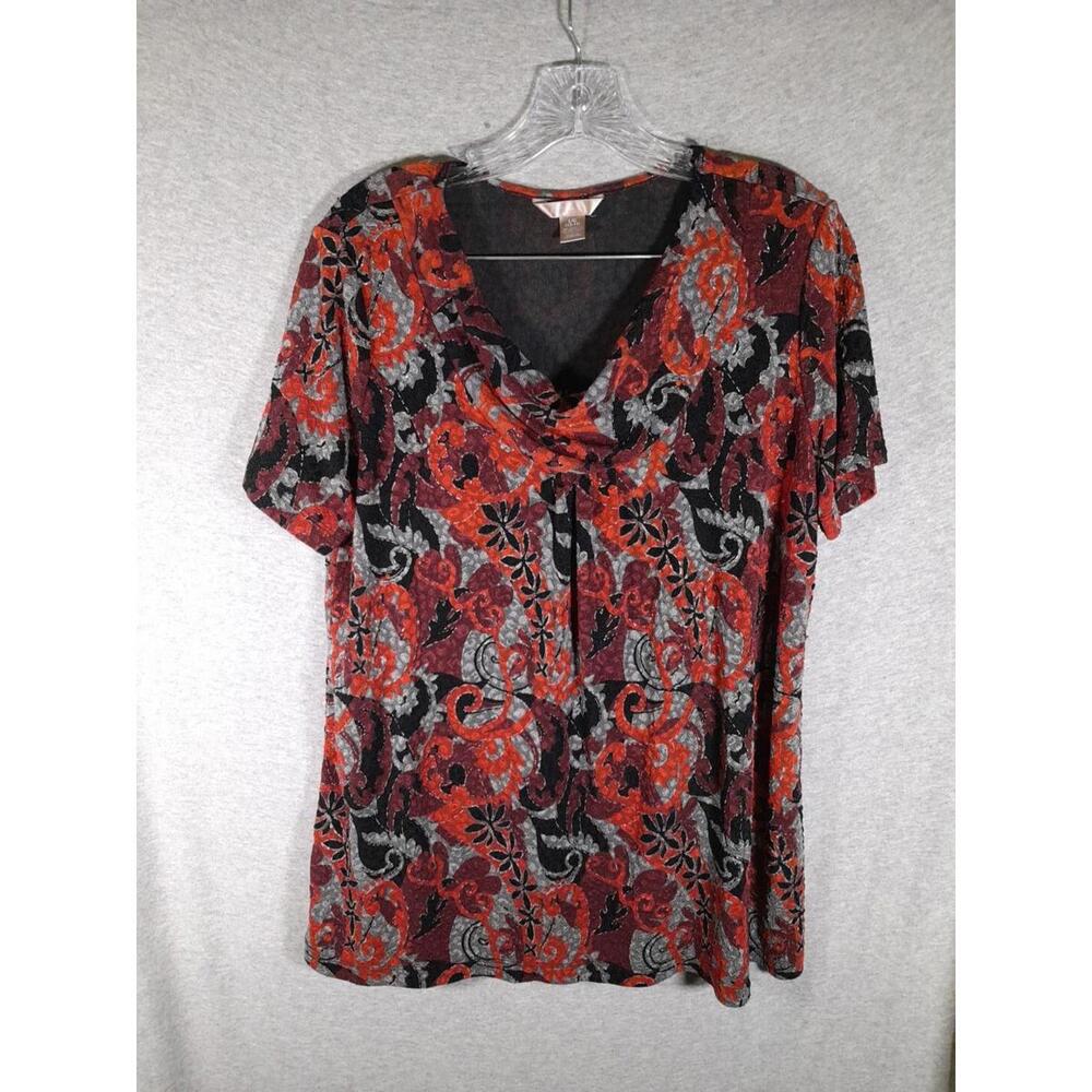White Stag Blouse Womens‎ Large 12/14 Floral Stretch